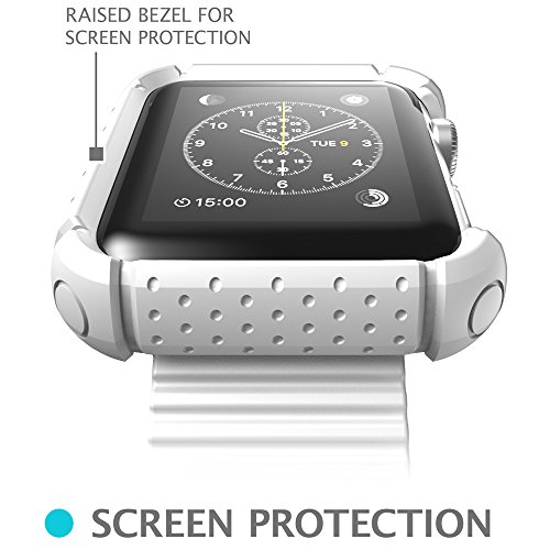 Apple-Watch-Case-i-Blason-Rugged-Protective-Case-with-Strap-Bands-for-Apple-Watch-Watch-Sport-Watch-Edition-2015-Release-2015-42-mm-White-0-2