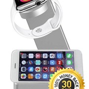 Apple-Watch-Dual-Stand-2-in-1–Scratch-Free–Anti-Slip-Base–Silver-TPU-Edition–FREE-Microfiber-Cleaning-Cloth-Included–Charging-Dock-Cradle-Station-Platform-Holder–Compatible-With-All-Apple-Watch–0