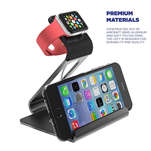 Apple-Watch-Stand-Poetic-Smartphone-AppleAndroid-Apple-Watch-Dual-Stand-Loft-Aluminum-VersatileElegant-Aluminum-Made-Stand-with-TPU-Dock-Charging-Cable-Watch-Case-Watch-NOT-INCLUDED-for-SmartphoneAppl-0-3