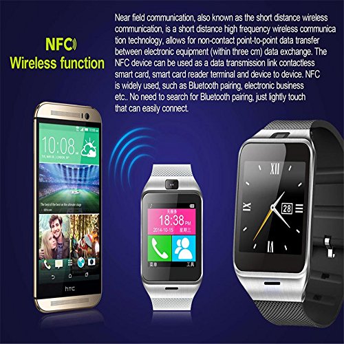 ELEGIANT-GV18-Smart-Bluetooth-30-NFC-Watch-Phone-Camera-TF-Card-Wristwatch-for-Smartphones-IOS-Partial-functions-iphone-55S6-Android-Full-functions-Samsung-S3S4S5S6S6-Edge-Note-234edge-HTC-M8M9-Sony-B-0-6