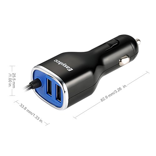 EasyAcc-25W-5A-2-Port-with-Coiled-Micro-USB-Cable-Car-Charger-for-Samsung-Apple-Android-Smartphones-Tablets-Black-0-2