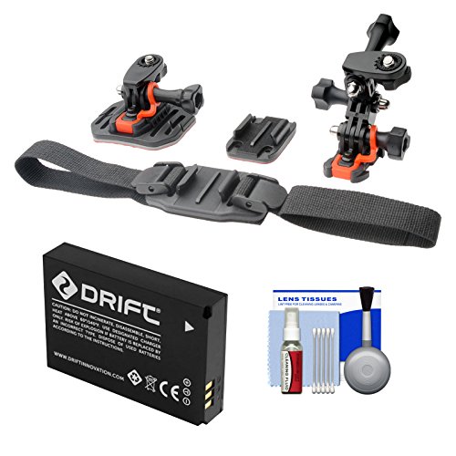 Essentials-Bundle-for-Drift-HD-Ghost-Ghost-S-Action-Camcorder-with-Helmet-Flat-Surface-Mounts-Battery-Cleaning-Kit-0