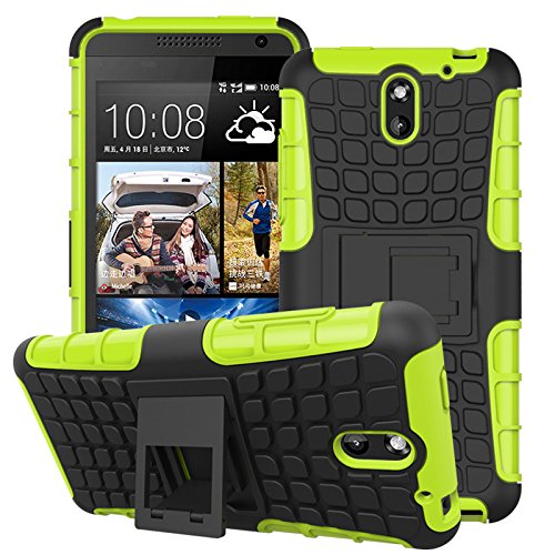 HTC-Desire-610-CaseMama-Mouth-Shockproof-Heavy-Duty-Combo-Hybrid-Rugged-Dual-Layer-Grip-Case-Cover-with-Kickstand-For-HTC-Desire-610-Smart-Phone-2015-Version-Green-With-4-in-1-Free-Gift-PackagedBlack–0