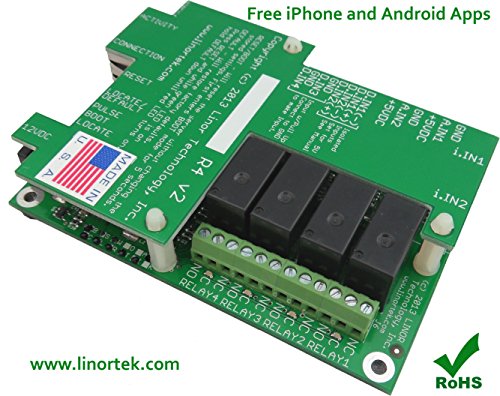 Linortek-FargoR4DI-TCPIP-Web-Relay-Ethernet-IO-Remote-Control-Monitoring-IO-Board-with-Built-In-Web-Server-4-Relay-Outputs-4-Digital-Inputs-POE-Power-over-Ethernet-Enabled-Free-Smartphone-Apps-0