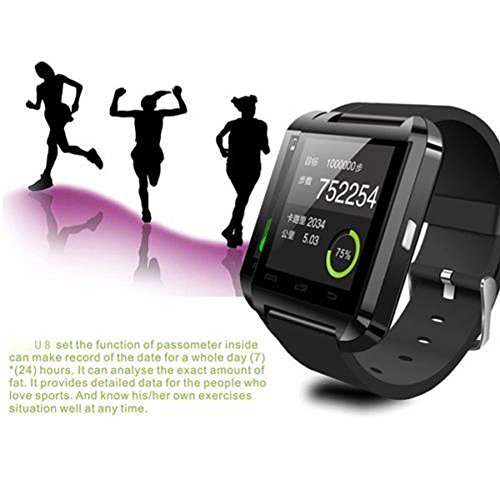 LuxsureBluetooth-Smart-Watch-WristWatch-U8-UWatch-Fit-for-Smartphones-IOS-Android-Apple-iphone-44S55C5S-Android-Samsung-S2S3S4Note-2Note-3-HTC-Sony-BlackberryBlack-0-3