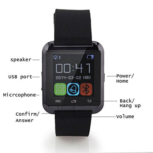 LuxsureBluetooth-Smart-Watch-WristWatch-U8-UWatch-Fit-for-Smartphones-IOS-Android-Apple-iphone-44S55C5S-Android-Samsung-S2S3S4Note-2Note-3-HTC-Sony-BlackberryBlack-0-4