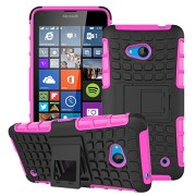 Microsoft-Lumia-640-CaseMama-Mouth-Shockproof-Heavy-Duty-Combo-Hybrid-Rugged-Dual-Layer-Grip-Case-Cover-with-Kickstand-For-Microsoft-Lumia-640-Smart-Phone-2015-Version-Magenta-With-6-in-1-Free-Gift-Pa-0-0