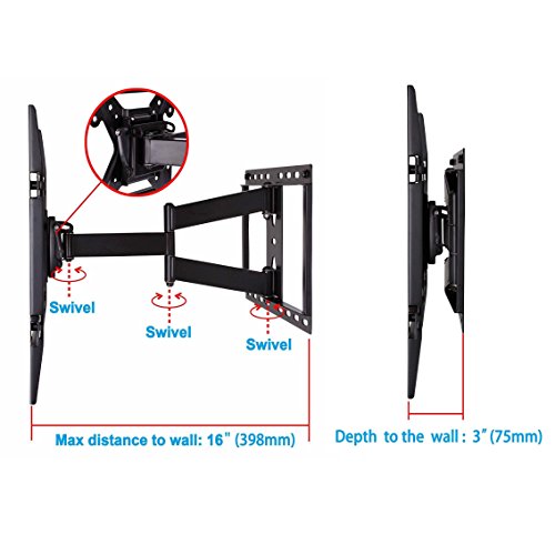 Mounting-Dream-MD2295-TV-Wall-Mount-Bracket-with-Full-Motion-Articulating-Arm-for-most-of-42-70-Inches-LED-LCD-and-Plasma-TVs-up-to-VESA-600x400mm-and-78lbs-with-Tilt-Swivel-and-Rotation-Adjustment-In-0-3