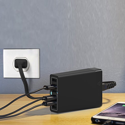 Multiple-USB-Charger-Stalion-Hub-Desktop-6-Port-Portable-Charger-12Amp-5-Volt-60-Watts-Jet-Black24-Month-Warranty-Smart-Technology-Colored-LED-Charging-Power-Indicator-Micro-USB-Cable-UNIVERSAL-FIT-fo-0-6
