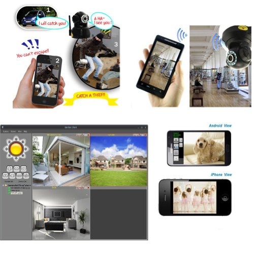 Neewer-Black-P2P-Plug-Play-Wireless-Pan-Tilt-IPNetwork-Internet-Camera-Surveillance-Camera-System-Baby-Monitor-Pets-Monitor-Home-Security-Two-Way-Audio-Night-Vision-Built-in-Microphone-With-Cell-Phone-0-3