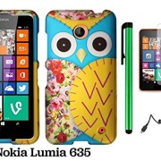 Nokia-Lumia-635-Premium-Pretty-Design-Protector-Hard-Cover-Case-US-Carrier-T-Mobile-MetroPCS-and-ATT-Screen-Protector-Film-Car-Charger-1-of-New-Assorted-Color-Metal-Stylus-Touch-Screen-Pen-Blue-Floral-0