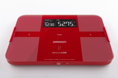 Omron-body-composition-monitor-with-total-body-fat-Body-scan-HBF-252F-R-Red-scales-0-0