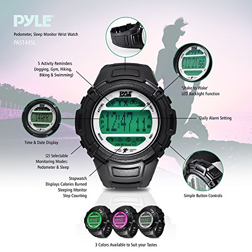 Pyle-PAST44PN-Multi-Function-Sleep-MonitorPedometer-Step-CounterLED-Backlight-Sports-Wrist-Watch-0-1