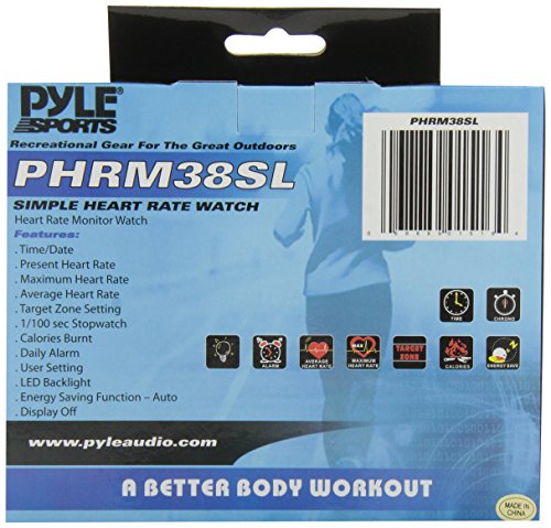 Pyle-Sports-PHRM38SL-Heart-Rate-Monitor-Watch-with-Minimum-Average-Heart-Rate-Calories-Target-Zones-Silver-0-1