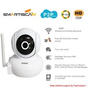 Smartiscam-Megapixel-Wireless-720P-HD-Wi-Fi-IP-Camera-QR-Code-Scan-Smartphone-WPS-Easy-Setup-Home-Remote-Surveillance-Monitoring-System-with-Two-way-Talk-30ft-Night-Vision-APP-Smooth-PT-Control-Motion-0-0