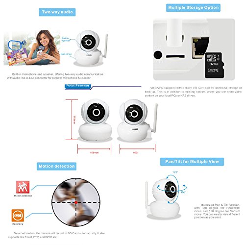 Smartiscam-Megapixel-Wireless-720P-HD-Wi-Fi-IP-Camera-QR-Code-Scan-Smartphone-WPS-Easy-Setup-Home-Remote-Surveillance-Monitoring-System-with-Two-way-Talk-30ft-Night-Vision-APP-Smooth-PT-Control-Motion-0-3