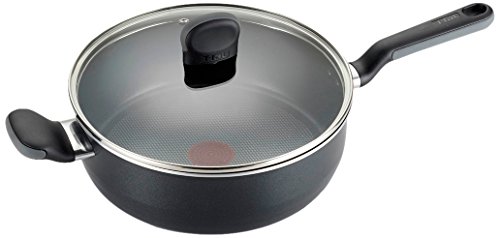 T-fal-A68833-Soft-Sides-Nonstick-Thermo-Spot-Dishwasher-Safe-Oven-Safe-Saute-Pan-Jumbo-Cooker-Cookware-42-Quart-Black-0
