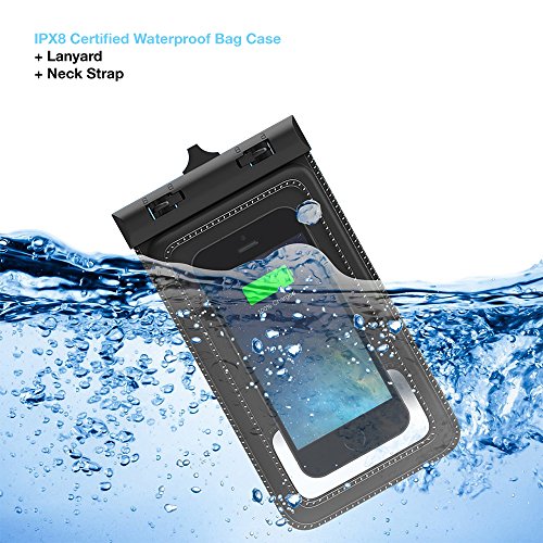 TETHYS-Waterproof-Case-for-Apple-iPhone-6-5S-5C-5-Samsung-Galaxy-S6-and-S6-Edge-S5-S4-Black-Universal-Ultrapouch-Waterproof-Pouch-with-Touch-Responsive-Front-and-Back-Transparent-Screen-Protector-Wind-0-7