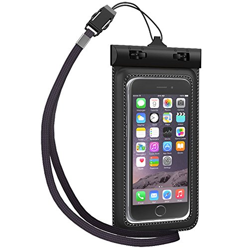 TETHYS-Waterproof-Case-for-Apple-iPhone-6-5S-5C-5-Samsung-Galaxy-S6-and-S6-Edge-S5-S4-Black-Universal-Ultrapouch-Waterproof-Pouch-with-Touch-Responsive-Front-and-Back-Transparent-Screen-Protector-Wind-0