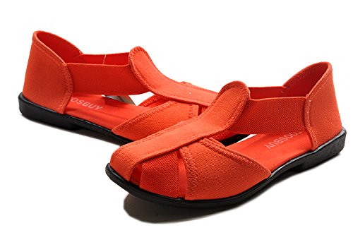 TOOSBUY-Women-Cloth-Sandals-OutdoorBeach-AquaRainyUpstreamSlip-on-Water-ShoesSoft-bottom-Espadrilles-Size-37-Orange-0-0
