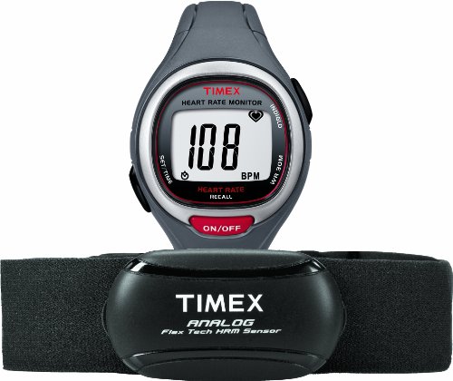 Timex-Unisex-T5K729-Easy-Trainer-Analog-HRM-Flex-Tech-Chest-Strap-Mid-Size-GrayRed-Watch-0