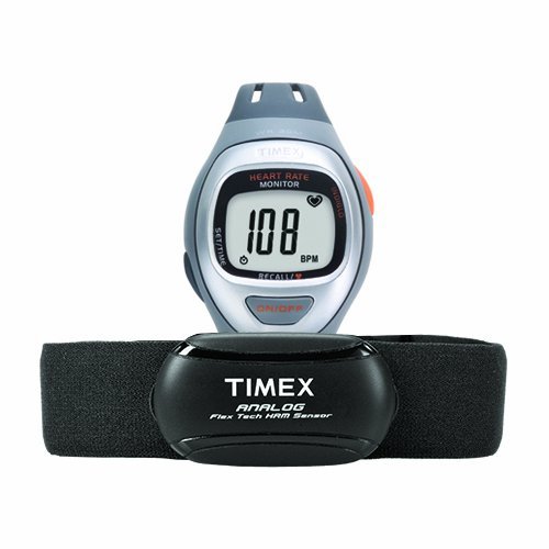 Timex-Unisex-T5K730-Easy-Trainer-Analog-HRM-Flex-Tech-Chest-Strap-Mid-Size-GraySilver-ToneOrange-Watch-0