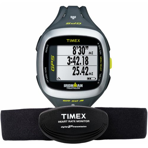 Timex-Unisex-T5K743-Ironman-Run-Trainer-20-GPS-Digital-HRM-GrayGreen-Watch-Flex-Tech-Chest-Strap-0