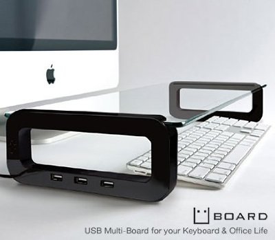 UBOARD-SMART-USB-Multiboard-for-your-iMac-and-iPhone-Built-in-3-Port-USB-20-Hub-Black-0