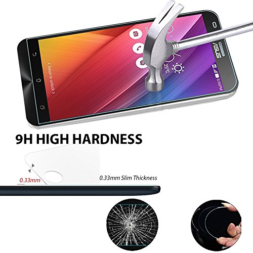 ZenFone-2-Screen-Protector-PLESON-Anti-Scratch-ASUS-ZenFone-2-55-inch-Tempered-Glass-Premium-03mm-25D-Rounded-Edge-9H-Bubble-Free-No-Rainbow-Screen-Shatterproof-Anti-fingerprint-Water-Oil-Resistant-Ea-0-1