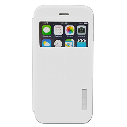 iPhone-6-Plus-Case-Pasonomi-Smart-Window-View-Apple-iPhone-6-Plus-Folio-Wallet-Stand-Leather-Case-Protective-Metal-Texture-Skin-For-Apple-iPhone-6-iPhone-Plus-55-Inch-Smartphone-White-0-0