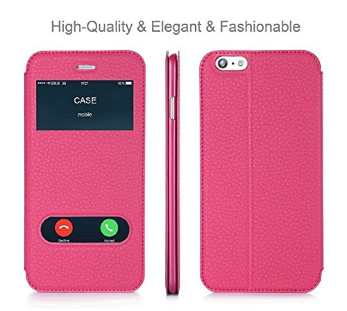 iPhone-6-Plus-Case-VNSO-Classic-Series-Smart-Window-View-Touch-Metal-Front-Flip-Cover-Folio-Case-for-Apple-iPhone-6-iPhone-Plus-55-Inch-Smartphone-Red-0-5
