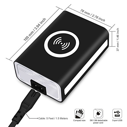 EC-Technology-50W-10A-5-Port-Smart-USB-Charger-with-Qi-Enabled-Wireless-Charging-Pad-Family-sized-Desktop-USB-Charger-for-iPhone-iPad-Samsung-Nexus-HTC-LG-Nokia-Motorola-Other-Smartphone-or-Tablets-an-0-2