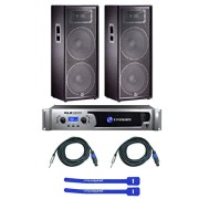 JBL-JRX-225-Dual-15-Two-Way-Speakers-w-Crown-XLS1500-Amplifier-Speakon-to-14-Cables-Cable-Ties-0