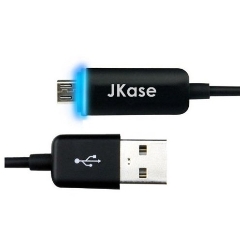 JKase-Smart-Led-Micro-USB-Sync-and-Charger-Cable-For-Samsung-Galaxy-S5-S4-S3-HTC-One-M8-M7-Google-Nexus-5-Smartphones-Motorola-Moto-G-Moto-E-Nokia-Lumia-Android-Device-Tablet-JKase-Retail-Packaging-Bl-0