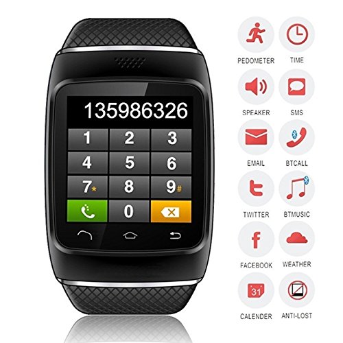 Upgraded-New-S12CIYOYO-Smart-Watch-Phone-Mate-With-Bluetooth-30-for-Apple-iPhone-4S55C5S6-and-Samsung-HTC-Sony-Huawei-Xiaomi-Android-SmartPhone-Black-0
