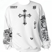 Allntrends-Womens-Sweatshirt-Justin-Bieber-Tattoo-Medium-White-0