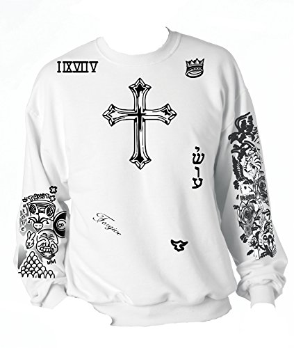 Allntrends-Womens-Sweatshirt-Justin-Bieber-Tattoo-Medium-White-0