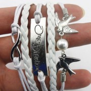 Twinkle-Handmade-Infinity-One-Direction-Kiss-Birds-Charm-Friendship-Gift-Leather-Personalized-Bracelet-0-0