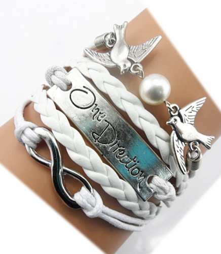 Twinkle-Handmade-Infinity-One-Direction-Kiss-Birds-Charm-Friendship-Gift-Leather-Personalized-Bracelet-0