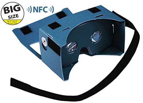 BIGGER-VERSION-I-AM-CARDBOARD-45mm-Focal-Length-Virtual-Reality-Google-Cardboard-with-Printed-Instructions-and-Easy-to-Follow-Numbered-Tabs-WITH-NFC-Perfect-fit-for-Samsung-Galaxy-Note-2-and-Note-3-Bl-0