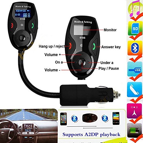 Best-Bluetooth-Handsfree-Car-Kit-FM-transmitterModulatorMp3-Player-with-Music-ControlIOS-AndroidIphone-66-Plus5s55c4s4IpodSamsung-Galaxy-SmartphonesCellphones-0